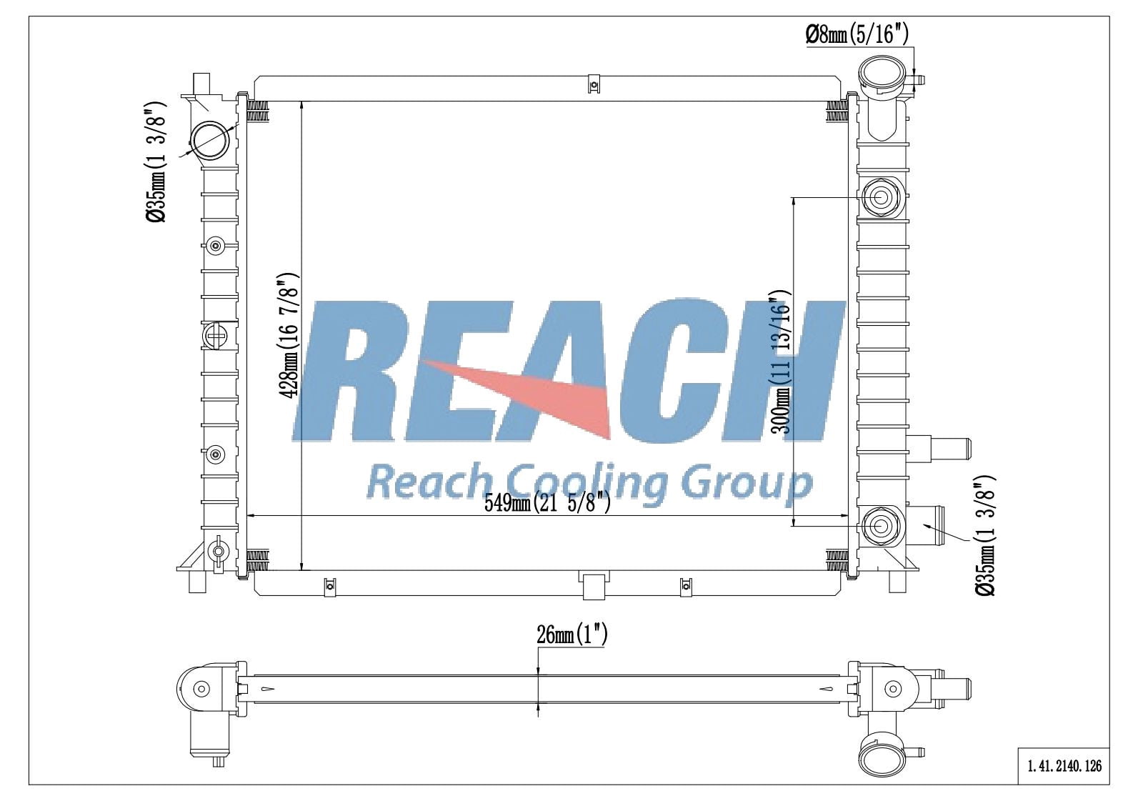 REACH Radiator 41-2140 for 03-98 Ford Escort