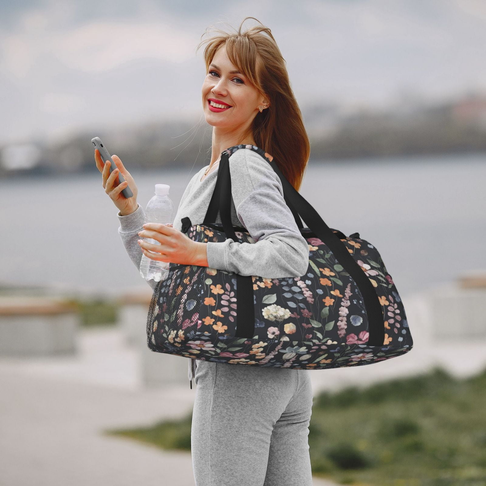 Fuzoiu Wildflower Watercolor 1 Print Travel Duffle Bag,Carry On Tote Bags,Duffel Bag,Sport Gym Bag, Hospital Bag for Labor and Delivery, Overnight Bag,Luggage Bag