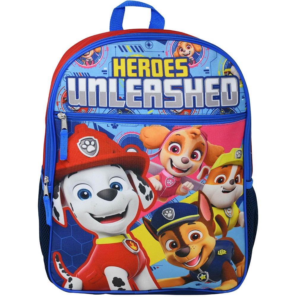 Mochila escolar de 16 pulgadas para niños, Paw Patrol, Heroes Unleashed 2