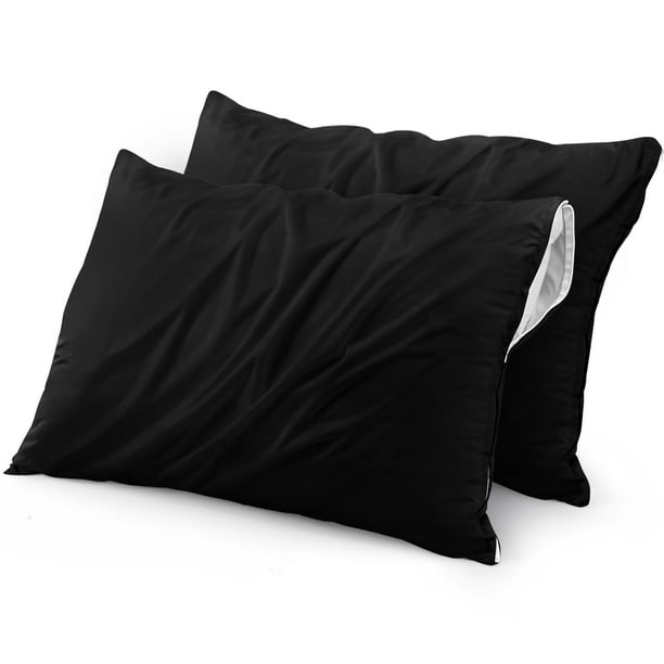 Protector de almohada Utopia Bedding impermeable (paquete de 2) negro