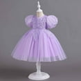 thumbnail image 5 of Odeerbi Kids Dress Toddler Girls Princess Dresses Tulle Dress Middle-aged Children's Sleeveless Embroidery Mesh Gauze Dress Purple, 5 of 9