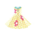 thumbnail image 1 of Robe Fille Jaune à Carreaux Floraux Robe d'Été Décontractée Sans Manches 7 Ans, 1 of 7