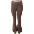 thumbnail image 3 of Ichuanyi Womens Pants , Women Fashion Solid Elasticity Leggings Bell-bottoms Pants, 3 of 5