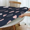thumbnail image 4 of YFYANG Round Fitted Table Cloth, Waterproof Pink Cute Heart Texture Pattern Polyester Table Cover, Indoor Outdoor Decorative Tablecloths with Elastic Edge, 4 of 7