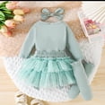 thumbnail image 4 of HWJAD Hello I'm New Here Newborn Girls Clothes Baby Girl Outfits Infant Girls Long Sleeve Romper Skirt Leg Warmer Headband Set, 4 of 10