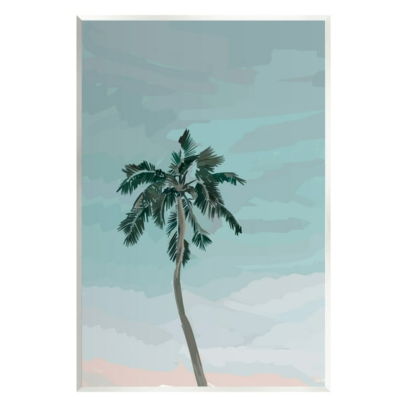 Stupell Industries Tropical Palm Tree Sky Botanical & Floral Painting Unframed Art Print Wall Art, 10 x 15