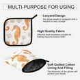 thumbnail image 3 of Yayeee Oven Mitts and Pot Holder Set of 4 Heat Resistant Kitchen Gloves Baking Hot Pad, Orange Seahorse, 3 of 5