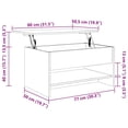 thumbnail image 2 of vidaXL Coffee Table Black 31.5"x19.7"x15.7" Engineered Wood, 2 of 8