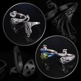 thumbnail image 3 of MIKIMIQI Paquete de 3 bucles de ganchillo ajustables para tejer, guía de hilo, anillo de soporte para dedo, accesorios para tejer, anillo de dedo abierto de pavo real, anillos trenzados ajustables par, 3 of 5