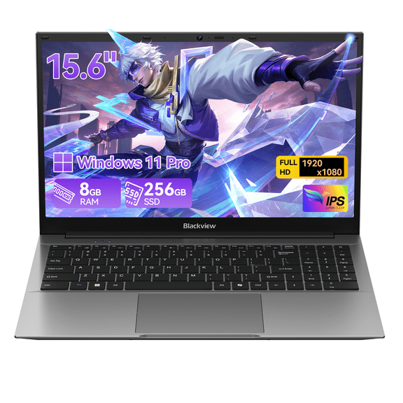 Blackview AceBook 5 15.6" Laptop, 8GB RAM 256GB M.2 SSD, Intel N6000 4-Core CPU, 1080P FHD Screen, Windows 11 Pro, WiFi 5 Bluetooth 5.0, HDMI Type-C Port, Slim Notebook for Daily Study Home Office