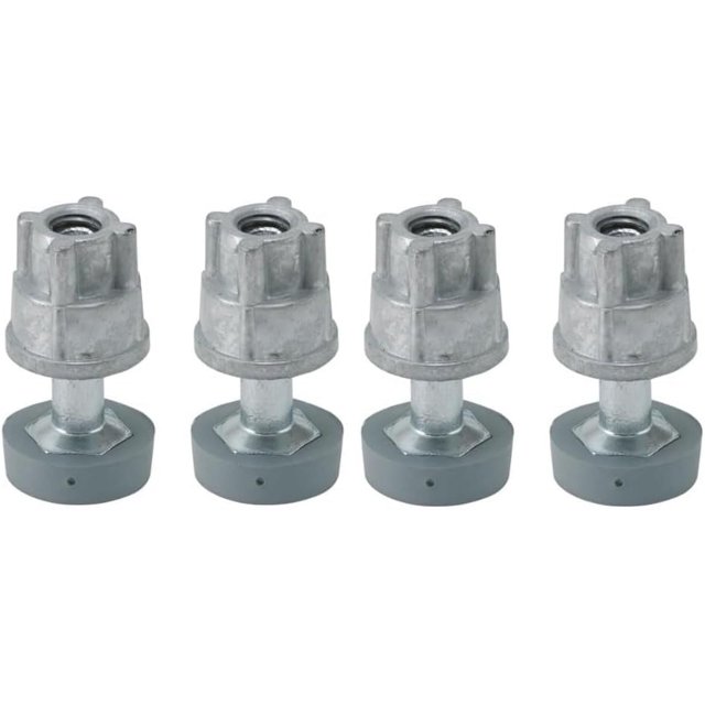 Soro Essentials - Juego de 4 patas de acero inoxidable e inserto roscado de 3/8"-16 para estanterías de alambre. Nivelador para estanterías de alambre de cocina con ajustes de altura precisos.