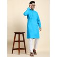 thumbnail image 6 of SKAVIJ Men's Cotton 2 Piece Outfit Casual Long Sleeve Crew Neck Button Down Shirt Beach Summer Loose Pant Sets (Large,Turquoise), 6 of 8