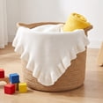 thumbnail image 5 of Ruffled Edge Knit Cotton Throw Blanket, Soft Breathable Woven Cover for Sofa Couch Bed, Lightweight Decorative Home Textile for Everyday Use, 5 of 6