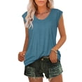 thumbnail image 2 of Timegard Womens Tank Tops Scoop Neck Cap Sleeve Comfy Summer Casual Loose Shirts Tops Blouse Basic Tee, 2 of 6