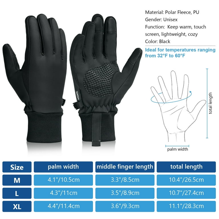 Biking Gloves For Men Sukeen Winter Gloves - Windproof Touchscreen Gloves For Running/Cycling (Men & Women) Cycling Gloves For Men