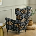 thumbnail image 6 of TOPCHANCES 2-Piece Wingback Chair Cover, Stretch Armchair Slipcover Wing Chair Sofa Covers, Dark Blue, 6 of 12