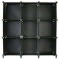 Homeries Cube Storage System (9 Cubes) Modular DIY 9Cube Plastic Closet Organizer Rack