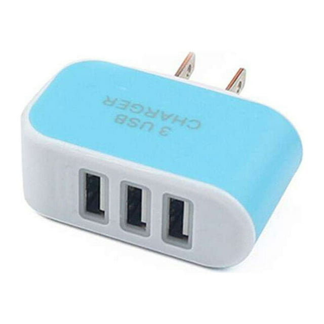 Universal Candy Color 3 USB Multi-Port adapter ; Wall phone Wall Charger US Plug Wall Adapter Cube Block AC 110-220V 5V