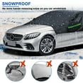 thumbnail image 4 of Half Car Cover Top Windshield Snow Cover for Sedan SUV PEVA &Cotton Waterproof Anti-UV Snow Dust Rain Sun Shade Protector Frost Guard Black, 4 of 13