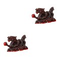 thumbnail image 1 of Youkk Elegant Dragon Statue Collection Home Office Decoration Red Large 11 x 6 x 7cm 2Set, 1 of 1