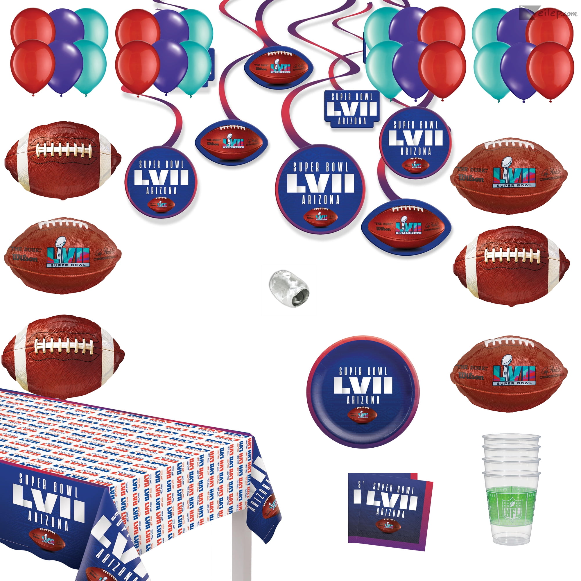 Super Bowl LVII 57 Football Party Supply 108pc 16 Guests Table