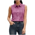 thumbnail image 4 of Linen Blend Short Sleeve Casual Blouse for Women, 4 of 7