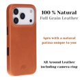thumbnail image 4 of Blackbrook Funda De Cuero Para Iphone 17 Pro - Arden Funda Delgada Hecha A Mano De Cuero De Plena Flor Compatible Con Magsafe Cámara Y Protección De Pantalla Elegante Caja De Regalo Bronceado, 4 of 5