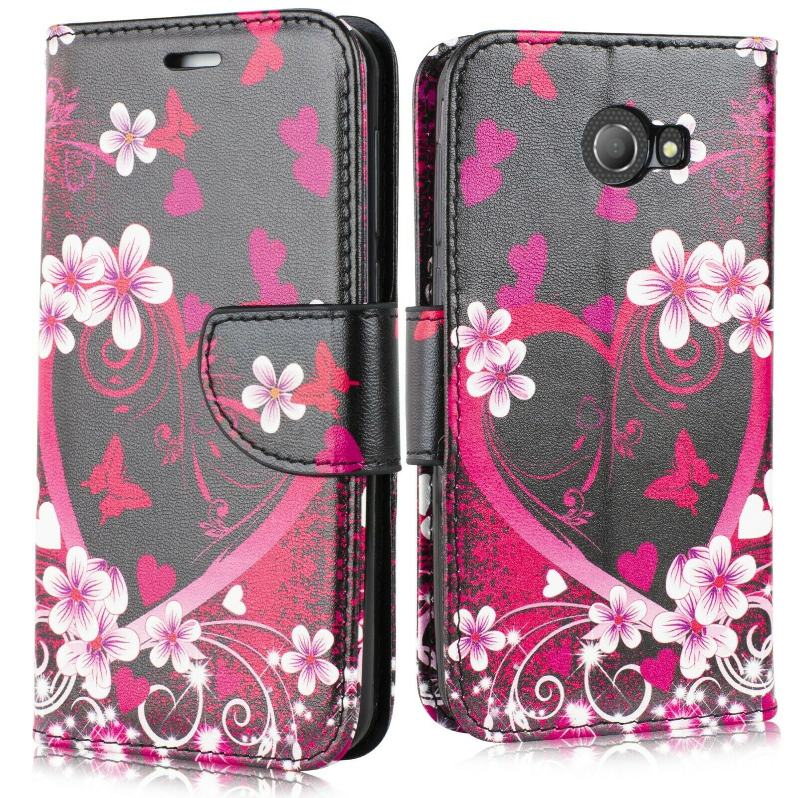 for 5.5" Jitterbug Smart 2 Foldable Kickstand Hybrid Pouch Pocket ID