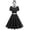 Black, variant on Elara Women's Vintage Polka Dot Swing Dress Short Sleeve Bow Neck Flared A-Line 50s Retro Party Dresses for Prom Wedding