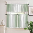 thumbnail image 6 of Abstract Color Block Curtain Valances Set Gradient Gold Green Impressionist Kitchen Curtains 24&nbsp;inch Length Rod Pocket Valance and Tiers 3 Piece Set Small Bedroom Bathroom Laundry Decor, 6 of 9