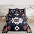 thumbnail image 2 of Homewish Hippie Aztec Female Bedding Comforter Set, Vintage Western Navy Triangle Twin Comforter Sets, Bohemian Mandala Theme Reversible Bedding Set, Ultra Soft Bedroom Decor, 2-Piece, 2 of 8