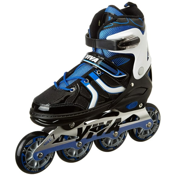 Viva Adjustable Inline Skates With Different Wheel Size Roller Inline Skates For All Boys And Girls (Large (9-11 Uk), 90mm - Wheel Size) 1 Pair Of Skates