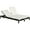 Cream White, variant on Outsunny Wicker Double Chaise Lounger Chair - Set of 2, Black / Grey