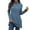 Blue, variant on Cotton Women's Loose Fit Turtleneck Knit top Long Sleeve Casual Split Hem Soft Stretch Basic Tee for Daily Comfort S Blue