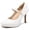 White PU, variant on Pennysue Women's Pumps Closed Toe Mary Jane Pumps Round Toe Platform High Heel Dress Shoes