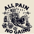 thumbnail image 4 of All Pain, No Gain Exhuasted Skeleton Adult Natural Crew Neck Short Sleeve Tee-XXL, 4 of 4