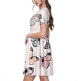 thumbnail image 2 of Fotbe Beautiful Butterfly Vestido Largo de Moda para Mujer, Vestido Tipo Camiseta con Manga Corta y Estilo Casual a Rayas y Bloques de Color, 2 of 6