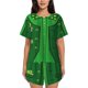 thumbnail image 1 of Fotbe St Patrick's day Conjunto de Pijama Estampado para Mujer, 2 Piezas, Ropa de Dormir con Camiseta de Manga Corta y Shorts Suaves-4X-Large, 1 of 6