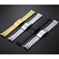 thumbnail image 4 of 14 16 18 19 20 21 22 24 mm sólido extremo curvo de acero inoxidable correa de reloj para hombres mujeres reloj de pulsera negro correa de reloj, 4 of 4