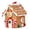 Candy Cane Door, variant on Christmas Gingerbread House Ornament, Mini House Hanging Ornament, Red Roof Candy Wreath Design for Christmas Tree, Wreath, Garland and Festive Holiday Display, 2.75 Inch