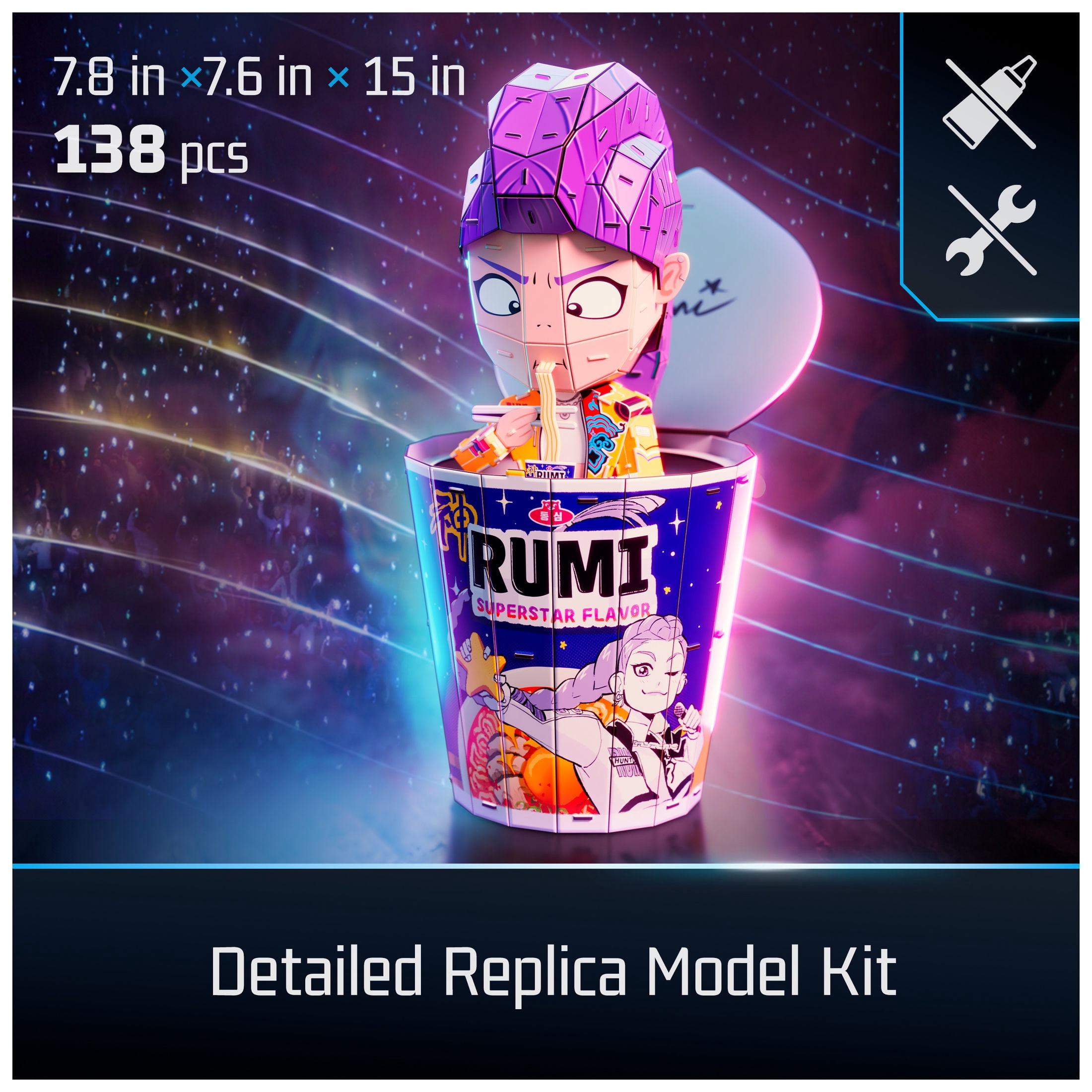 4D Build, KPop Demon Hunters Rumi in Ramyeon Cup 3D Puzzle, 138 Pieces, for Ages 12 & Up