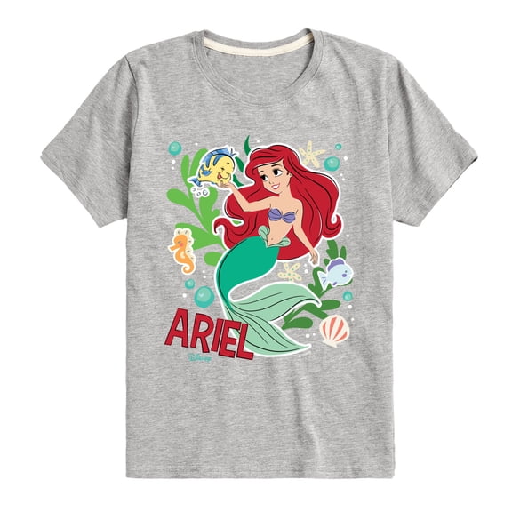 Disney - Ariel Sticker - Youth Boys Short Sleeve Graphic T-Shirt