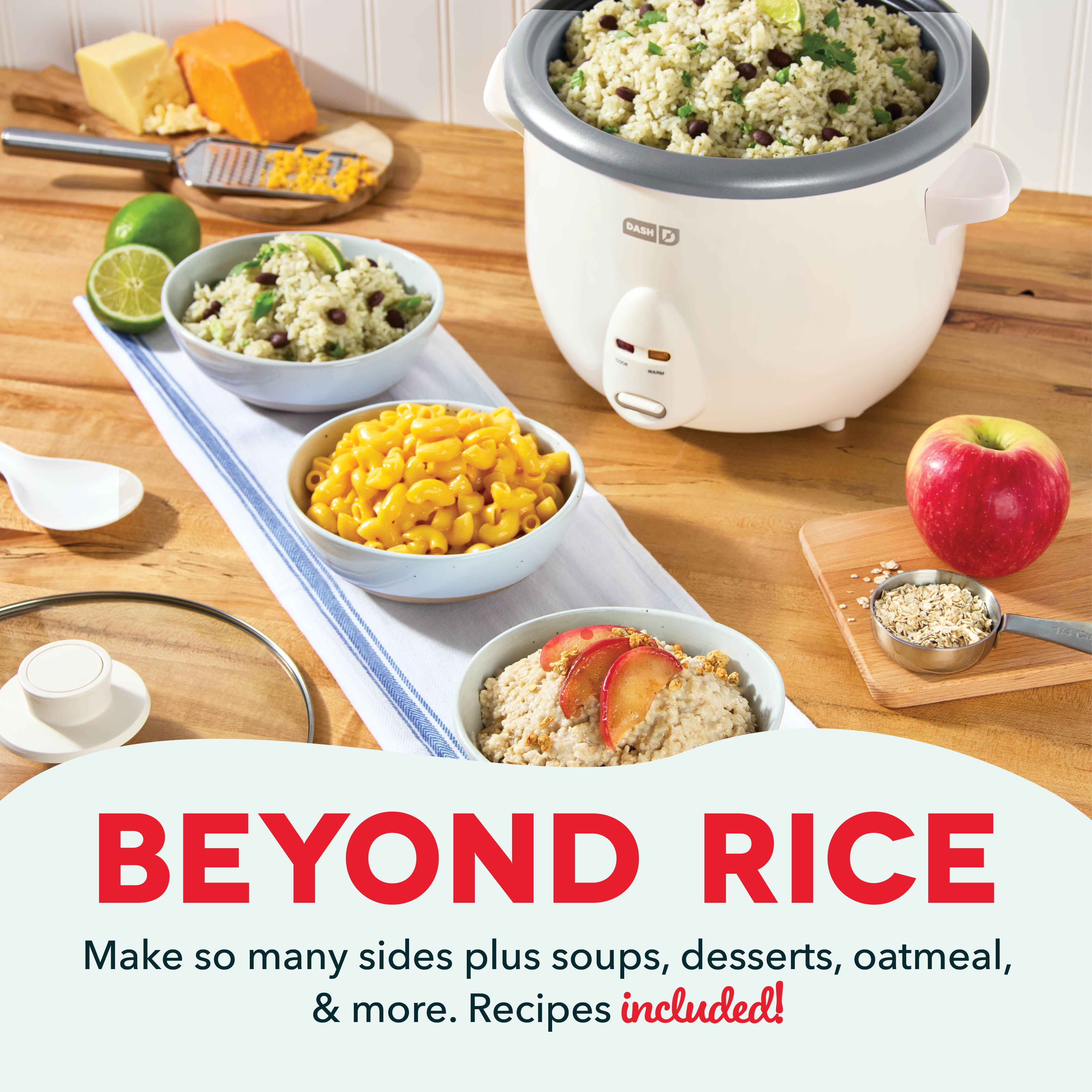 Dash Family Size Rice Cooker, 20 Cups, One-Touch Cooking, Cream