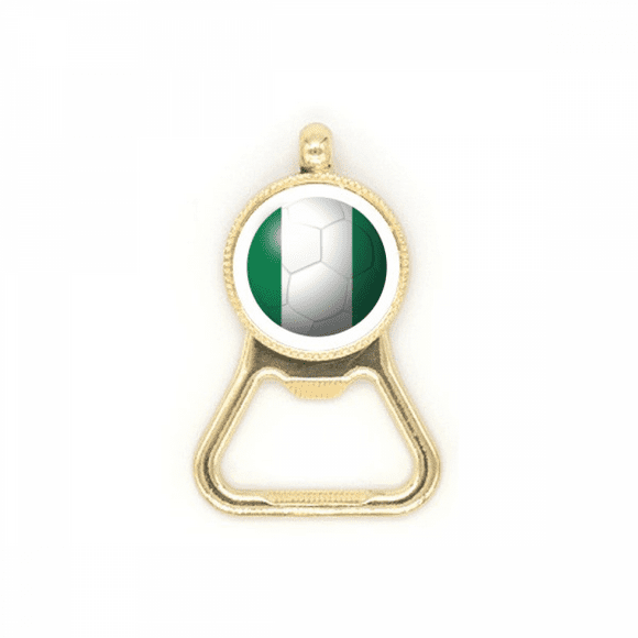 Nigeria National Flag Soccer Football Beer Bottle Cap Opener Stainless Steel Key Chain