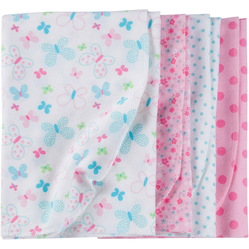 Gerber Newborn Baby Girl Flannel Receiving Blankets, 4Pack Walmart