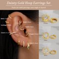 thumbnail image 3 of Set de aretes Poxtex chapados en oro de 14K hipoalergénicos, 3 of 9