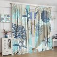 thumbnail image 4 of Shell Blackout Curtains Beach Shells Marine Life Water Grass Pattern Printed Curtains Suitable for Living Room Bedroom Privacy Curtains 84x84 Inches, 4 of 6