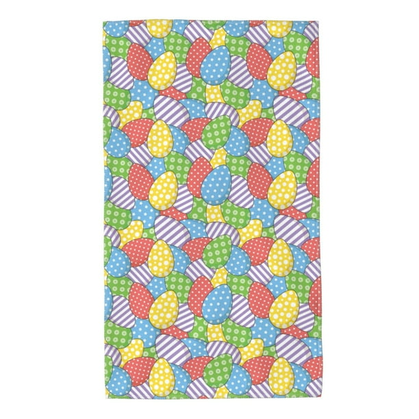 Balery Colorful Easter eggs Toalla de Microfibra Premium con Estampado – 27.5x16 pulgadas, Alta Absorción, Suave y Aterciopelada, Secado Rápido