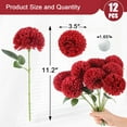 thumbnail image 2 of Artificial Chrysanthemums Flowers Burgundy Flowers, Fake Mums Flowers Silk Flowers for Spring Home Decor Indoor Floral Arrangement Halloween Table Centerpiece (, Burgundy), 2 of 5