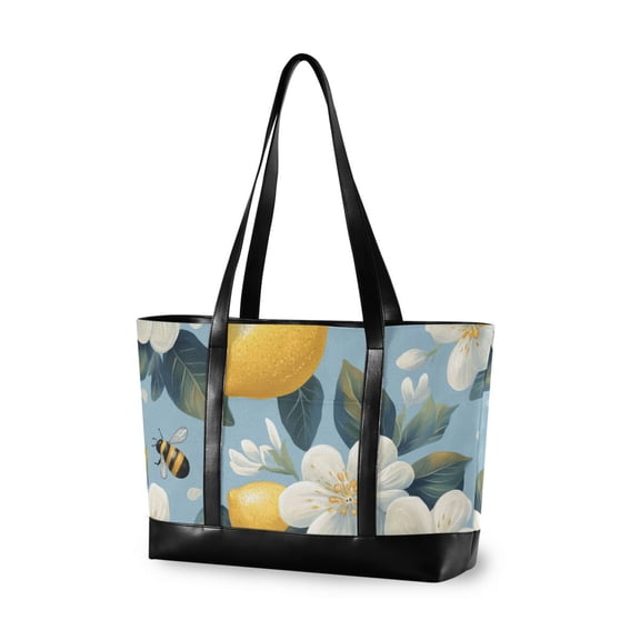 FORMRS Laptop Tote Bag for Women with 15.6" Computer Compartments Handbag, Lemon Pattern